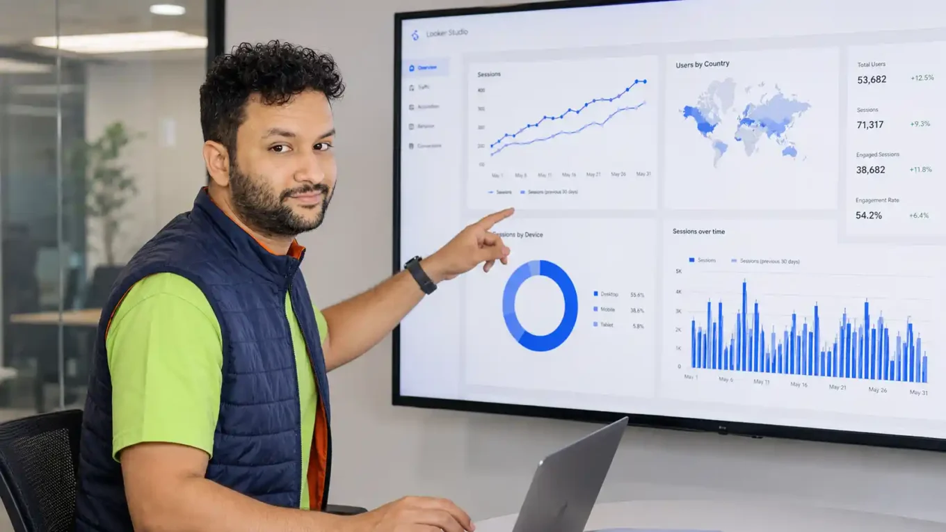 Aprenda como criar um dashboard para tráfego pago no Data Studio, escolher KPIs, usar UTMs, filtros e transformar métricas em decisões.
