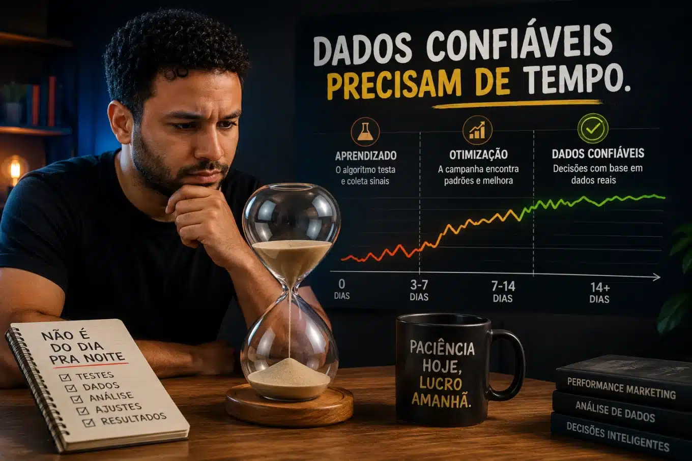Dados confiáveis em campanha dependem de volume, ciclo de venda e conversões. Veja quando analisar sem matar um teste cedo demais.