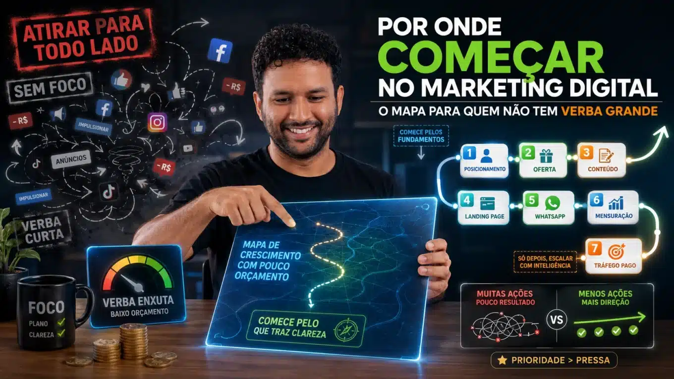 Plano de marketing digital com pouca verba para negócio pequeno