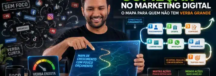 Marketing digital com pouca verba: mapa real para começar