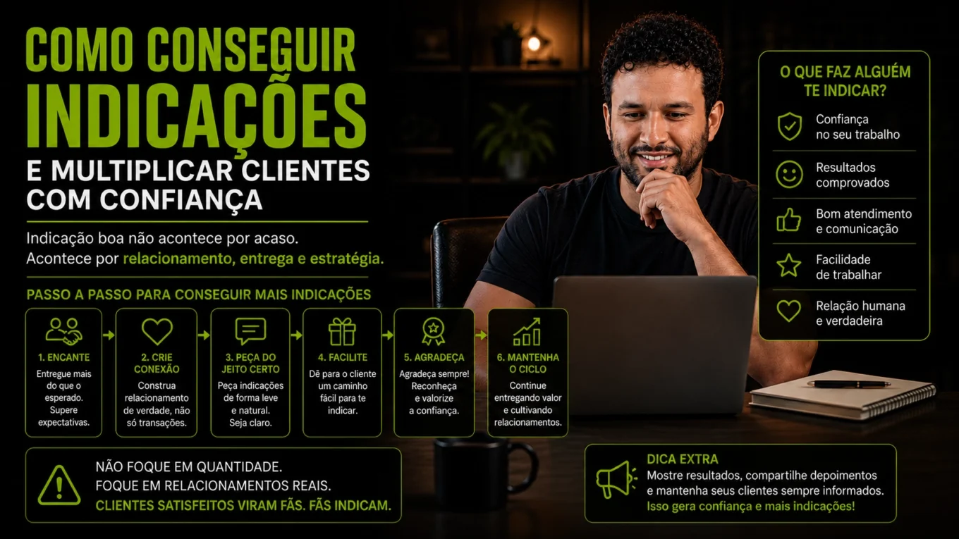 Como conseguir indicações com confiança e uma mensagem fácil de compartilhar