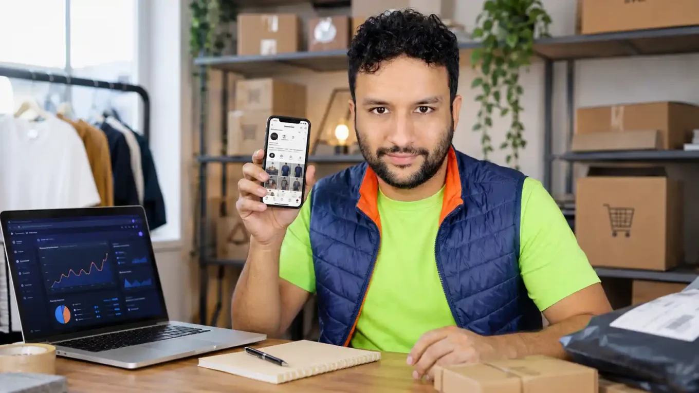Profissional analisando estratégia de conteúdo e tráfego orgânico no Instagram