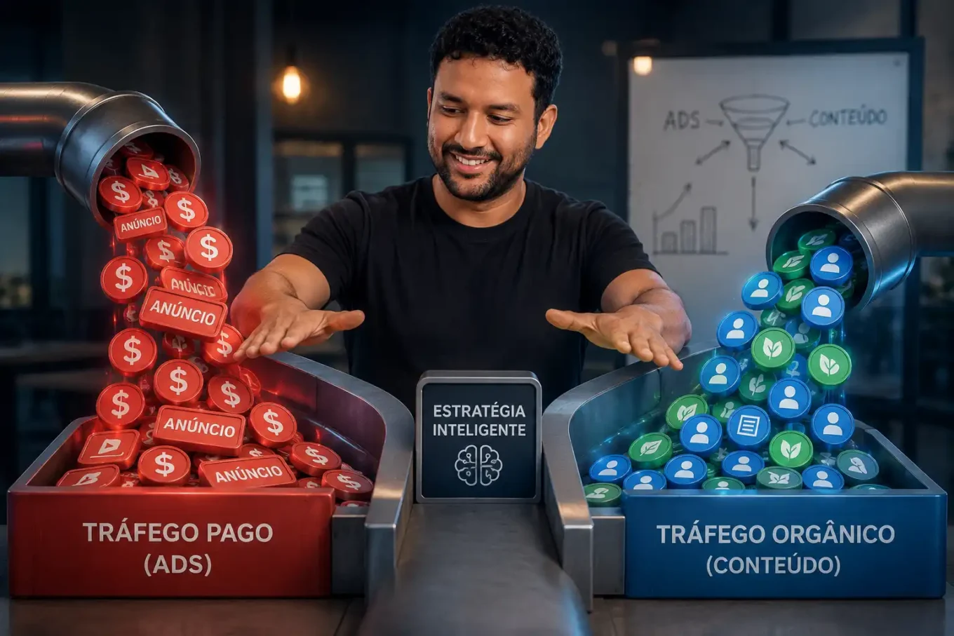 Tráfego pago x orgânico: diferenças, funções e quando usar cada um