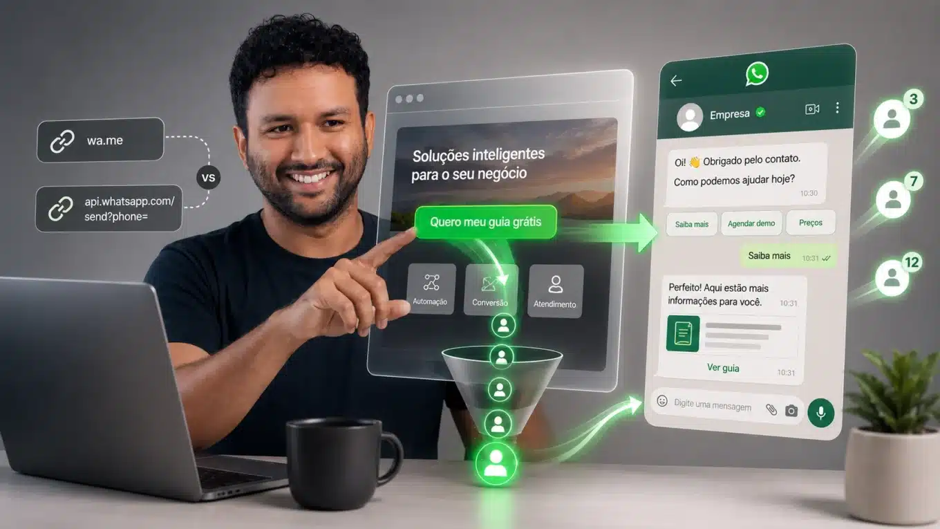 Landing page para WhatsApp organizada para gerar conversas qualificadas