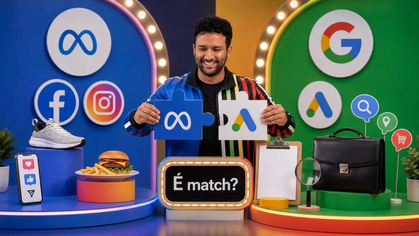 Comparativo entre Meta Ads e Google Ads para diferentes tipos de negócio
